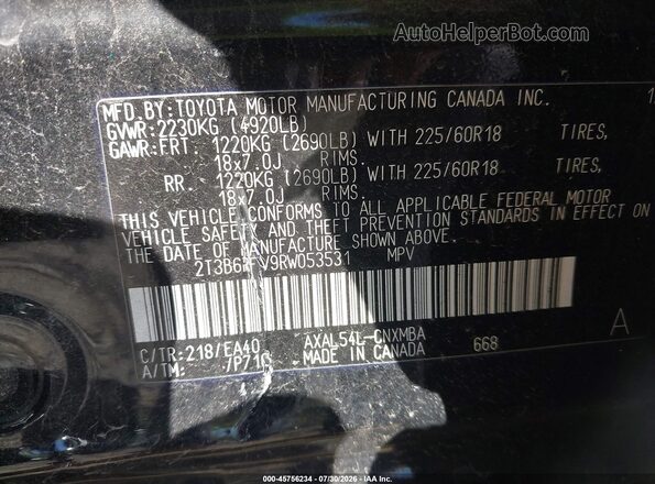 2T3B6RFV9RW053531 2024 TOYOTA RAV4 HYBRID Black Engine compartment view
