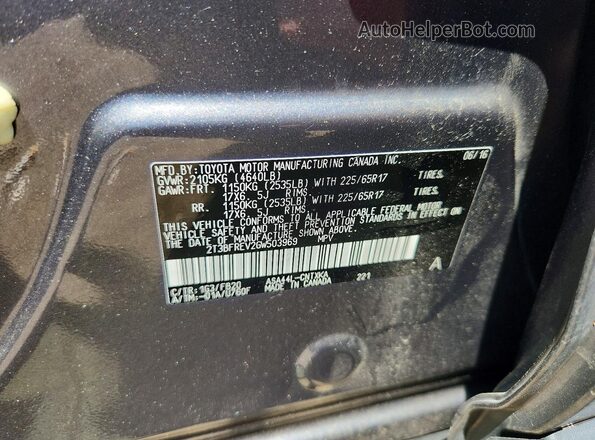 2T3BFREV2GW503969 2016 TOYOTA RAV4 Gray Vista del compartimento del motor