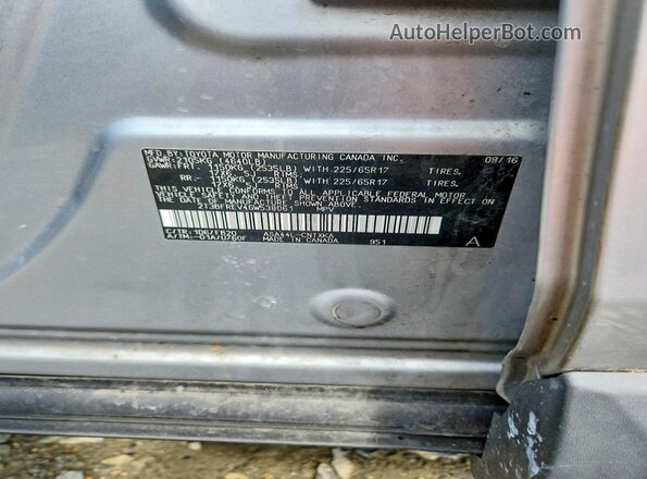 2T3BFREV4GW538061 2016 TOYOTA RAV4 Silver Widok naklejki z numerem VIN
