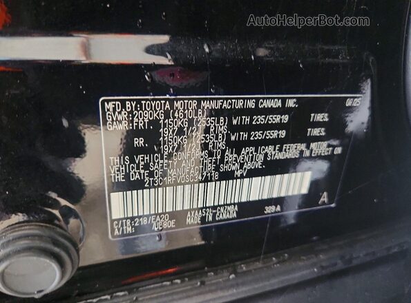 2T3C1RFV0SC347118 2025 TOYOTA RAV4 Black Vista del compartimento del motor