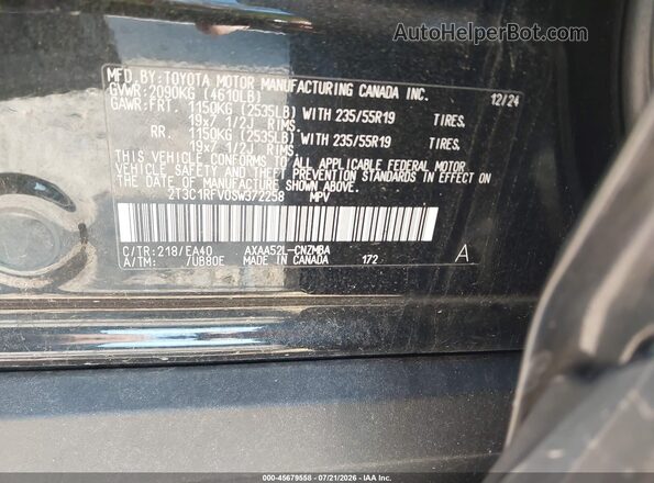 2T3C1RFV0SW372258 2025 TOYOTA RAV4 Black Շարժիչի բաժամունքի տեսք