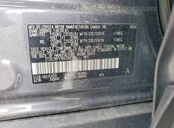 2T3C1RFV1RC297100 2024 TOYOTA RAV4 White VIN კოდის სტიკერის ხედი
