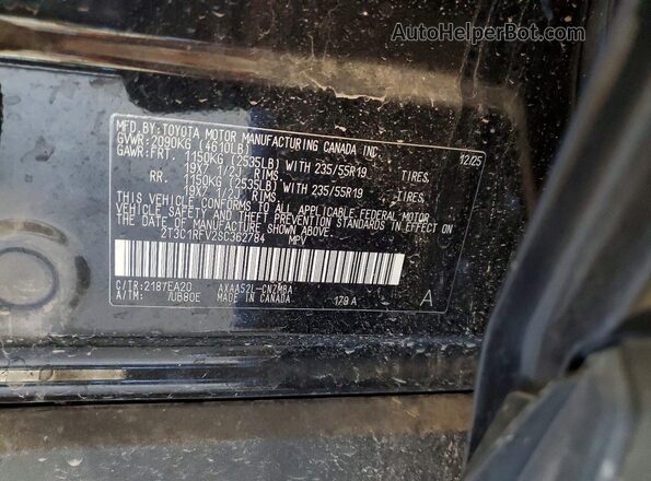 2T3C1RFV2SC362784 2025 TOYOTA RAV4 Black VIN կոդի պիտակի տեսք