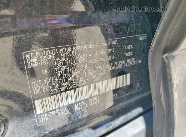2T3C1RFV3PC245464 2023 TOYOTA RAV4 Black Вид наклейки з VIN-кодом