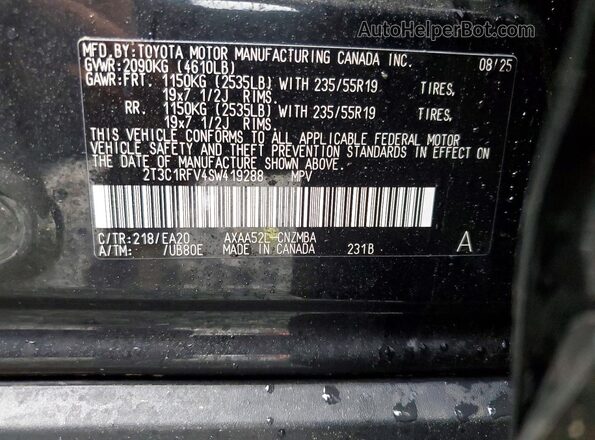 2T3C1RFV4SW419288 2025 TOYOTA RAV4 Black VIN sticker view