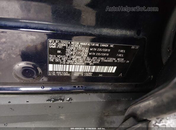2T3C1RFV5LW086648 2020 TOYOTA RAV4 Black Widok komory silnika