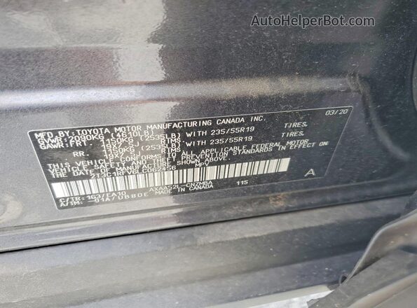 2T3C1RFV6LC062456 2020 TOYOTA RAV4 Gray VIN sticker view