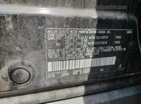 2T3C1RFV6RC293284 2024 TOYOTA RAV4 Black Вид наклейки з VIN-кодом