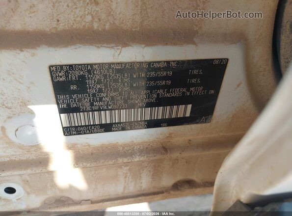 2T3C1RFV9LW097233 2020 TOYOTA RAV4 White ძრავის განყოფილების ხედი