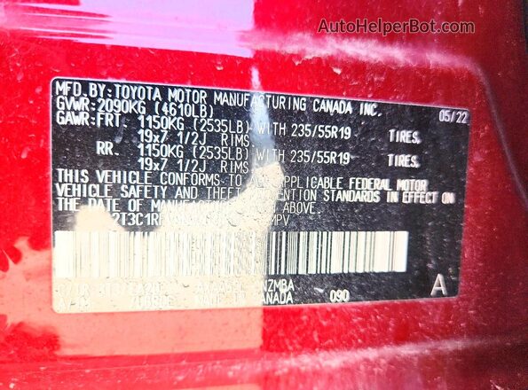 2T3C1RFV9NW203683 2022 TOYOTA RAV4 Red Widok komory silnika
