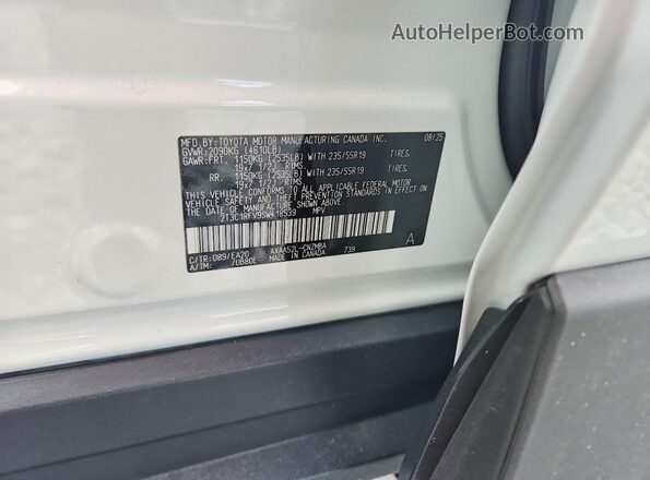 2T3C1RFV9SW418539 2025 TOYOTA RAV4 White სალონის 360-გრადუსიანი ხედი