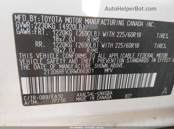 2T3D6RFV3RW066901 2024 TOYOTA RAV4 HYBRID White Engine compartment view