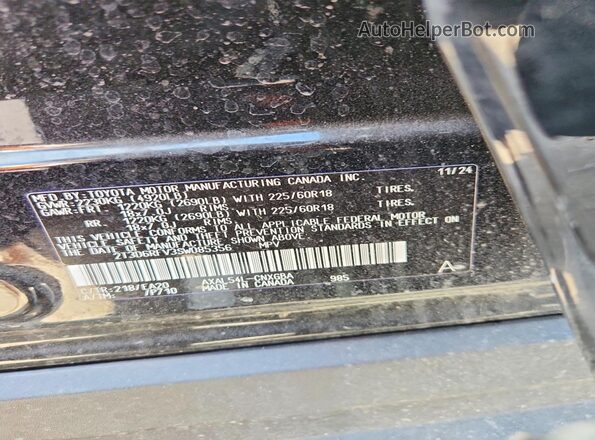 2T3D6RFV3SW085356 2025 TOYOTA RAV4 Black VIN կոդի պիտակի տեսք