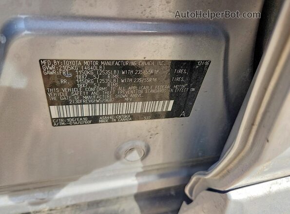 2T3DFREV6HW579687 2017 TOYOTA RAV4 Silver Вид підкапотного простору