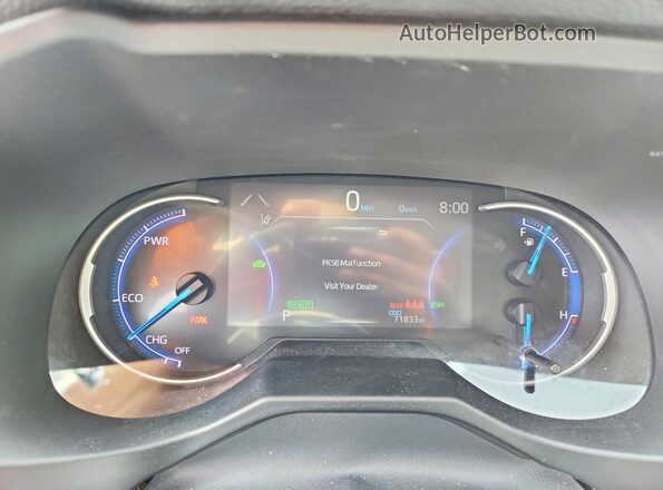 2T3DWRFV1LW070517 2020 TOYOTA RAV4 White ხელსაწყოთა პანელის ხედი
