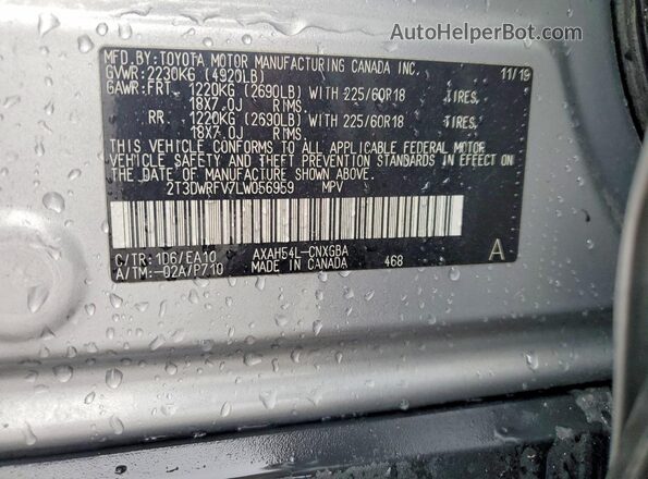 2T3DWRFV7LW056959 2020 TOYOTA RAV4 Silver 360 interior view