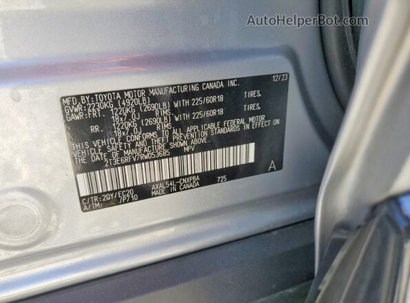 2T3E6RFV7RW053685 2024 TOYOTA RAV4 Silver Շարժիչի բաժամունքի տեսք