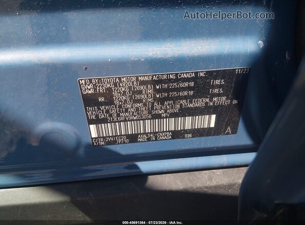 2T3E6RFV9RW053056 2024 TOYOTA RAV4 HYBRID Синий Вид подкапотного пространства
