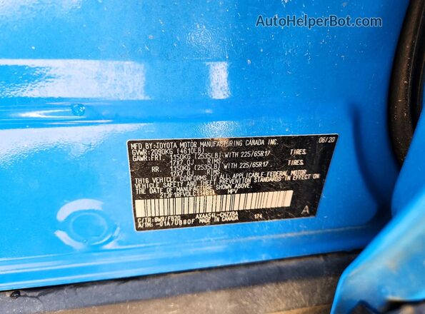 2T3F1RFV0LC114614 2020 TOYOTA RAV4 Blue Widok wnętrza 360 stopni