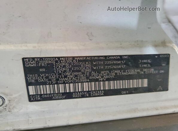 2T3F1RFV0PC359984 2023 TOYOTA RAV4 White Widok komory silnika