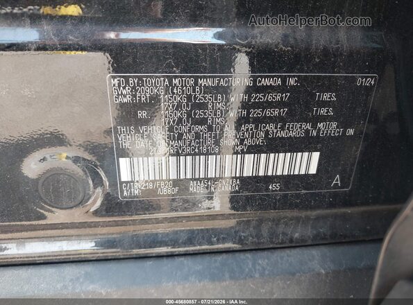 2T3F1RFV3RC418108 2024 TOYOTA RAV4 Black Vista del compartimento del motor