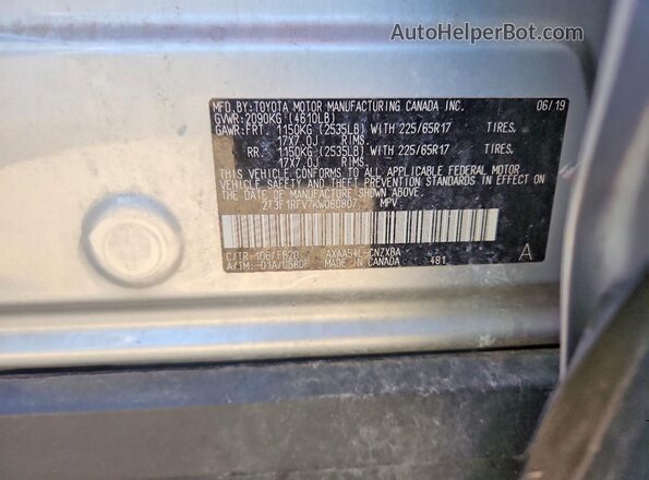 2T3F1RFV7KW060807 2019 TOYOTA RAV4 Silver Շարժիչի բաժամունքի տեսք