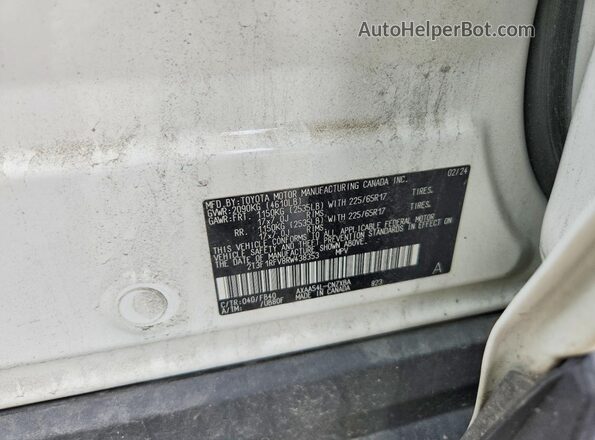 2T3F1RFV8RW438353 2024 TOYOTA RAV4 Белый Вид наклейки с VIN-кодом