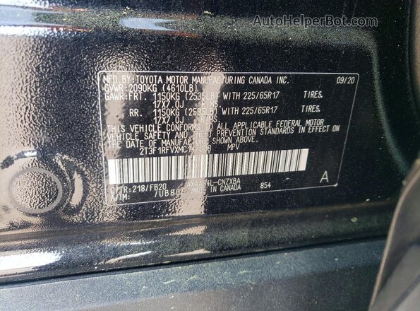 2T3F1RFVXMC147038 2021 TOYOTA RAV4 Black VIN sticker view