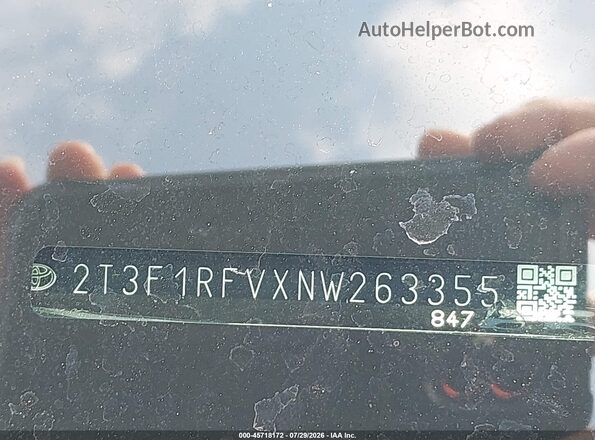2T3F1RFVXNW263355 2022 TOYOTA RAV4 Black Вид підкапотного простору