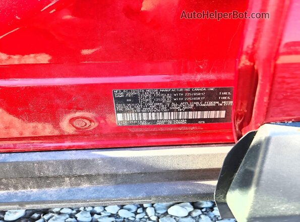 2T3F1RFVXPW361367 2023 TOYOTA RAV4 Red VIN კოდის სტიკერის ხედი