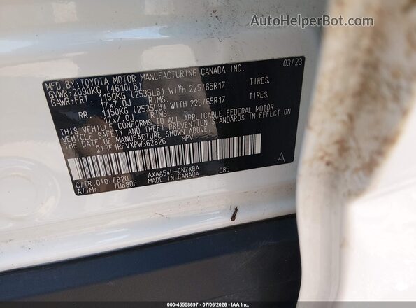 2T3F1RFVXPW362826 2023 TOYOTA RAV4 White ძრავის განყოფილების ხედი