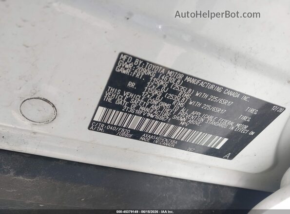 2T3G1RFV1MW168671 2021 TOYOTA RAV4 White Vista del compartimento del motor