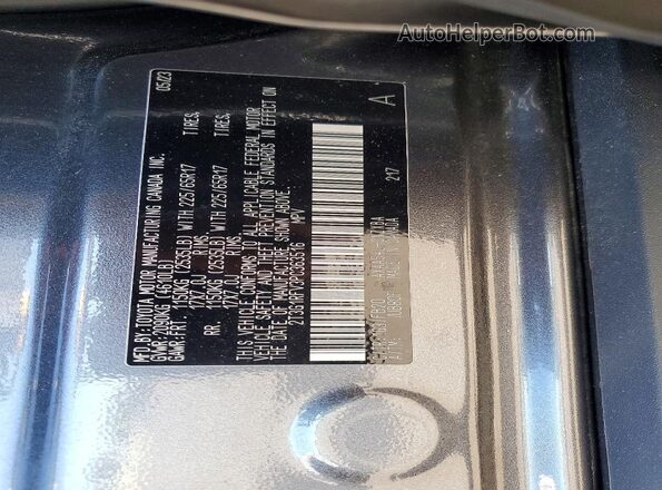 2T3G1RFV3PC363516 2023 TOYOTA RAV4 Gray Вид наклейки з VIN-кодом