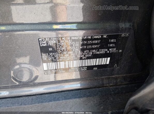 2T3G1RFV5SW552191 2025 TOYOTA RAV4 Blue ძრავის განყოფილების ხედი