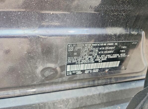 2T3G1RFV7PC372395 2023 TOYOTA RAV4 Gray Vista de la etiqueta del VIN