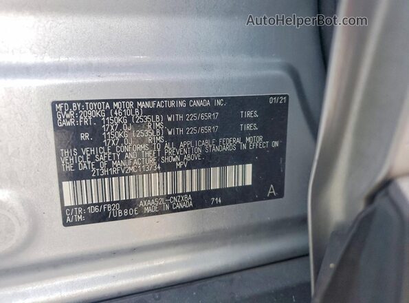 2T3H1RFV2MC113734 2021 TOYOTA RAV4 Silver Սալոնի 360 աստիճան տեսք