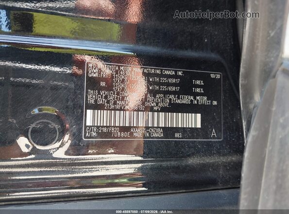 2T3H1RFV3MC098192 2021 TOYOTA RAV4 Black ძრავის განყოფილების ხედი