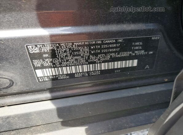2T3H1RFV4RC253128 2024 TOYOTA RAV4 Charcoal ძრავის განყოფილების ხედი