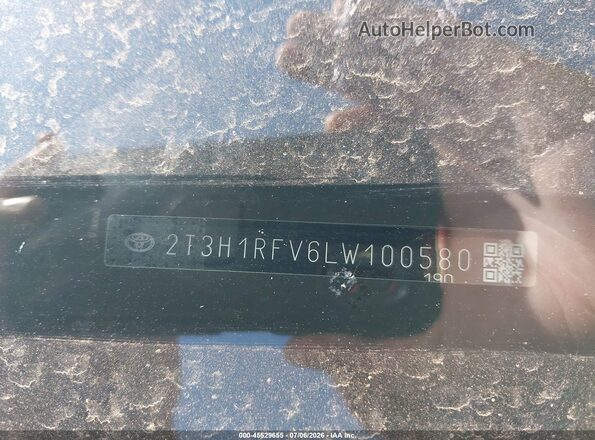2T3H1RFV6LW100580 2020 TOYOTA RAV4 White Widok komory silnika
