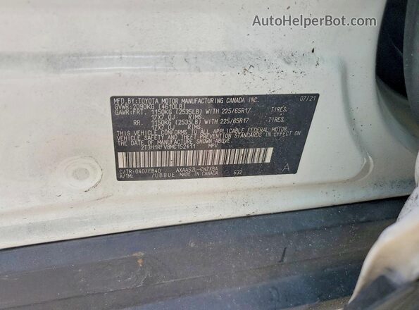 2T3H1RFV8MC152411 2021 TOYOTA RAV4 White Вид наклейки з VIN-кодом