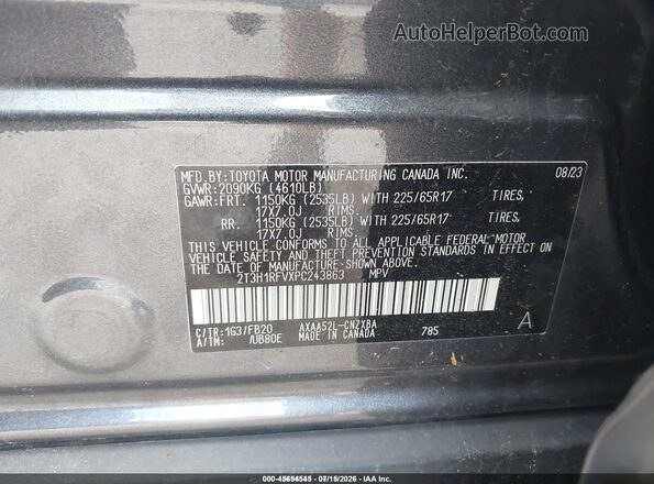 2T3H1RFVXPC243863 2023 TOYOTA RAV4 Серый Вид подкапотного пространства