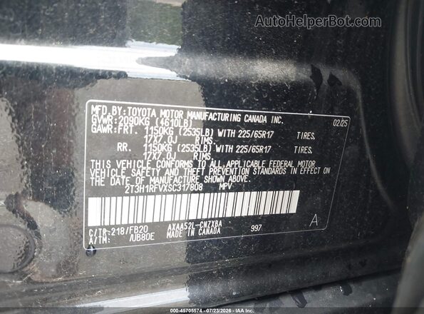 2T3H1RFVXSC317808 2025 TOYOTA RAV4 Black Widok komory silnika