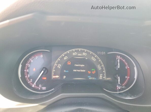 2T3J1RFV2KW006504 2019 TOYOTA RAV4 Gray ხელსაწყოთა პანელის ხედი