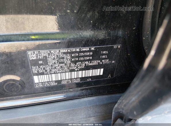 2T3J1RFV3KW006155 2019 TOYOTA RAV4 Black Widok komory silnika