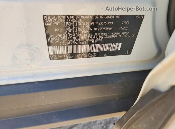 2T3J1RFV7RW465456 2024 TOYOTA RAV4 Белый Вид подкапотного пространства