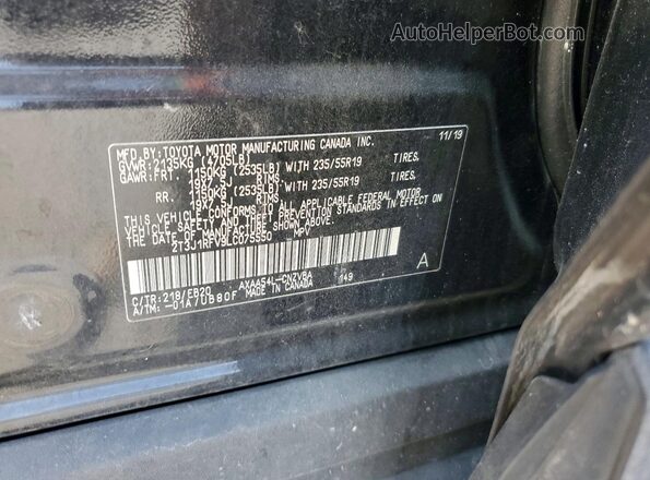 2T3J1RFV9LC075550 2020 TOYOTA RAV4 Black Շարժիչի բաժամունքի տեսք