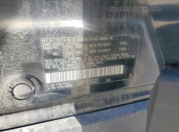 2T3K1RFV5KW021681 2019 TOYOTA RAV4 Black Սալոնի 360 աստիճան տեսք