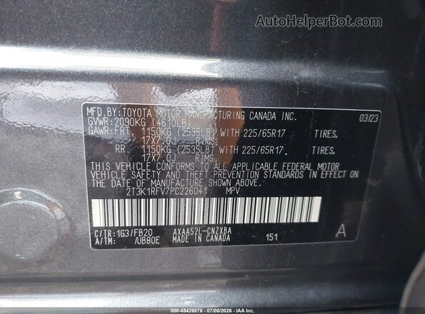 2T3K1RFV7PC226041 2023 TOYOTA RAV4 Gray Widok komory silnika