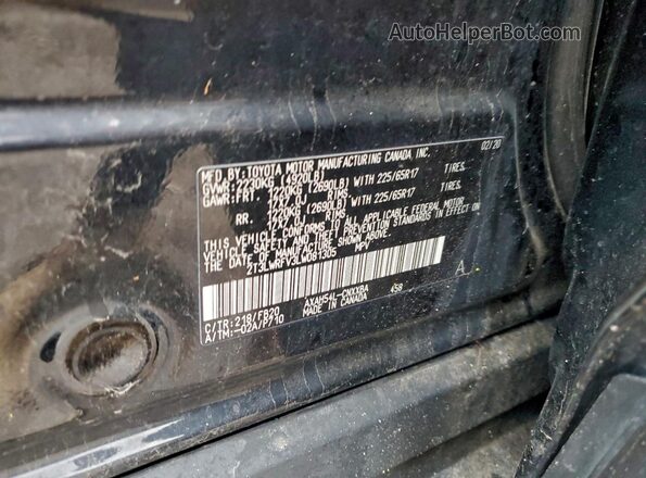 2T3LWRFV3LW081305 2020 TOYOTA RAV4 Black VIN კოდის სტიკერის ხედი