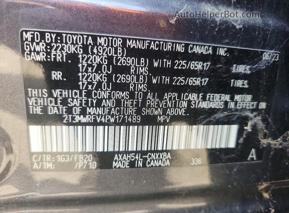 2T3MWRFV4PW171489 2023 TOYOTA RAV4 Gray Вид підкапотного простору